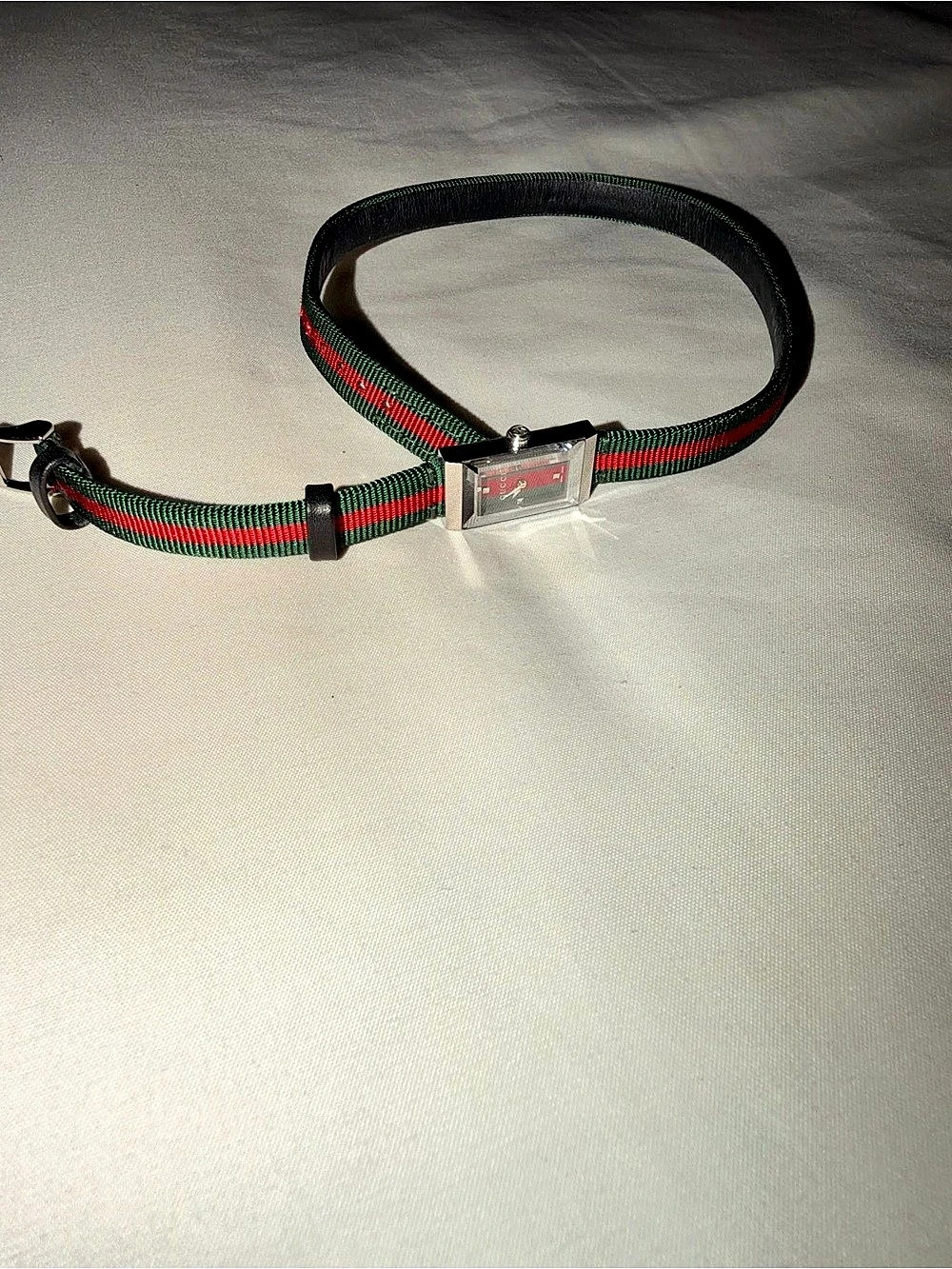 Gucci G-Frame Red & Green Nylon Strap Watch